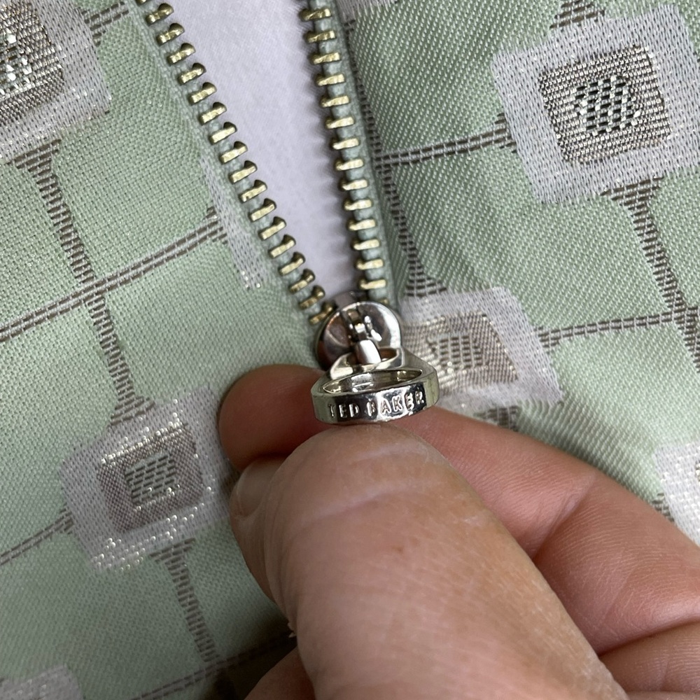 Ted Baker Mint And Gold Patterned Mini Dress - image 6